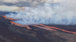 Aerial Pictures Hawaii’s Mauna Loa world’s largest active volcano erupts [upl. by Stochmal]