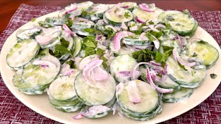 Ma Salade De Concombres Crémeuse Facile Simple Croquante et Rafraîchissante Parfaite pour L’été [upl. by Robet]