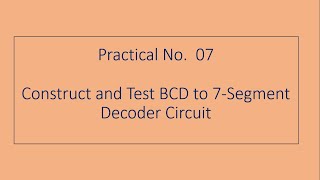 BCD to 7segment Decoder using IC7447 [upl. by Noj312]