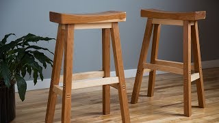 Woodworking How To Build A Saddle Bar Stool [upl. by Barina]