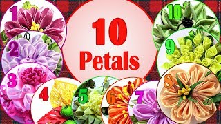 DIY Flower petals  10 kanzashi petals  Ribbon Flower for Beginners [upl. by Ellehciram268]