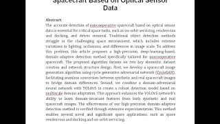 High Precision Domain Adaptive Detection Method for Noncooperative Spacecraft Based on Optical Senso [upl. by Ahsenac]