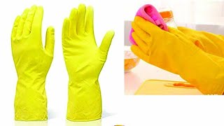 DeoDap Rubber Hand Gloves Reusable Washing Cleaning Kitchen Garden 2 PairsOverview [upl. by Alah]