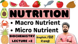 Nutrition Nutrients Classification Micronutrients amp Macronutrients Biochemistry Lecture [upl. by Aryamoy]