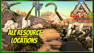 Where to Find ALL Resources in Scorched Earth Ark Survival Evolved [upl. by Anrak897]