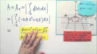 Eine Fläche als Summe von mehreren Flächen mit Integral berechnen Aufgabe 1 Teil 3 von 3 [upl. by Aneled]