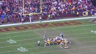 Kai Forbath winning FG Redskins VS Ravens 2012 [upl. by Llekcir875]