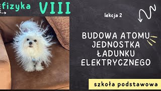 Fizyka 8 Lekcja 2  Budowa atomu Jednostka ładunku elektrycznego [upl. by Harv618]