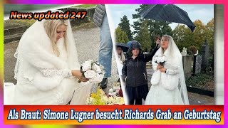 Als Braut Simone Lugner besucht Richards Grab an Geburtstag [upl. by Richel437]