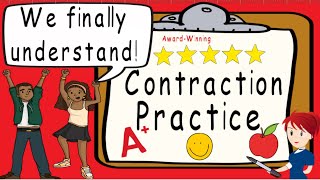 Contractions Practice in English  Award Winning Contractions Practice Teaching Video  Apostrophe [upl. by Retsek186]