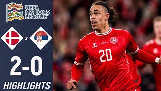 Danmark  Serbien 20 Højdepunkter  UEFA Nations League  2024 [upl. by Asirrac]