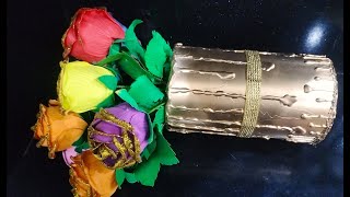 How to Make Fomic Sheet Rose Flower Handmade Foam Flowers Home decor ideas  Diy Roses [upl. by Natlus295]