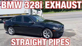 2013 BMW 328i TURBO EXHAUST w STRAIGHT PIPES [upl. by Genevra494]