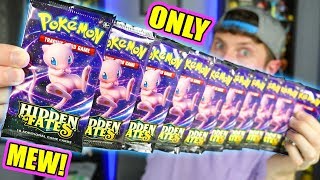 ONLY OPENING MEW HIDDEN FATES PACKS from the NEW POKEMON CARDS SET Searching For Shiny Charizard [upl. by Gomar]