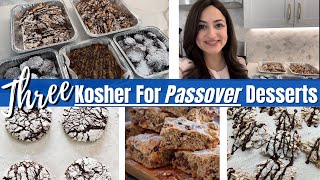 Three EASY Kosher For Passover Desserts  Florentines  Crinkle Cookies  Mazurka [upl. by Rybma]