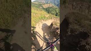 The water ruts on this trail are SCARY colombia mtb [upl. by Notyap]