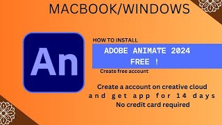 How to download and install Adobe Animate 2024 for free on Mac  Windows 781011 [upl. by Zobe843]