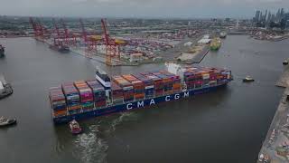 CMA CGM Volga Breaks Record as Largest Vessel to Call at Patrick Terminals  Melbourne [upl. by Newfeld]