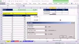 Excel 2010 Statistics 88 Linear Regression 2 Scatter Plot with Trendline amp X and Y Mean Lines [upl. by Ylloj]