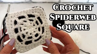 Crochet Spiderweb Square │ Tutorial  Pattern [upl. by Toscano]