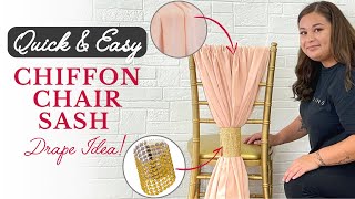 Quick and Easy Chiavari Chiffon Chair Decorations Drape Idea [upl. by Gardner973]