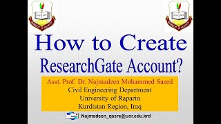 How to Create ResearchGate Account چۆنیەتی دروستکردنی ئەکاونتی ڕیسێرچ گەیت؟ [upl. by Yerdua]