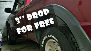 HOW TO LOWER A TRUCK FOR FREE LS SWAPPED RANGER DROP [upl. by Devy]