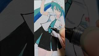 Drawing hatsune miku with pokemon ball ✨hatsunemikupokemonartshorts [upl. by Anahsed367]