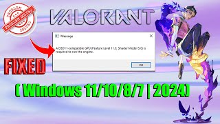 How To Fix A D3D11 compatible GPU feature level 110 shader model 50is required to run the engine [upl. by Duck]