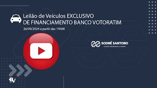 Leilão de Veículos EXCLUSIVO DE FINANCIAMENTO BANCO VOTORANTIM 26092024  SODRÉ SANTORO LEILÕES [upl. by Yenduhc]