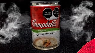 como hacer crema champiñones de lata campbells [upl. by Ardy]