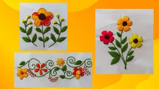 Beautiful flower Embroidery Design for Beginner [upl. by Stranger]