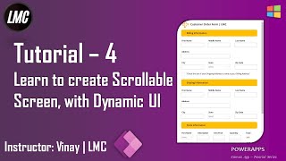 Tutorial 4 Designing a custom form with Scrollable Screen in Canvas App [upl. by Sulokcin998]