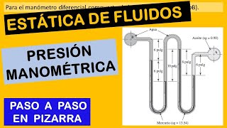 Problema de estática de fluidos  cálculo de la diferencia de presiones [upl. by Anelahs]