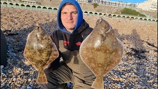 First plaice of the year what a cracking start fishing the plaice capital of the UK Brighton beach [upl. by Ybhsa]