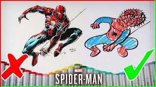 3 MARKER CHALLENGE SPIDERMAN EDITION  COPIC MARKER GIVEAWAY  ZHC [upl. by Edivad]