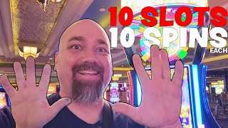 10 Slots 10 Spins Each Mandalay Bay Casino [upl. by Leahcimauhsoj]