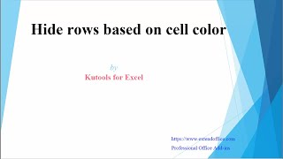 How to hide rows based on cell color in Excel using Kutools [upl. by Roselin]