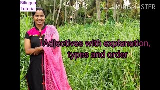 Adjective fine  tune your English  Types of adjOrder of adjectivesbilingua tutorial videos [upl. by Einhorn]