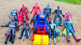 hello AVENGERS TOYSAction FiguresUnboxing toysCheap Priceironmansuperman spiderman thor [upl. by Asirap]