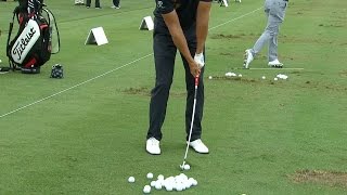 Henrik Stenson uses bowed club to warm up at Cadillac Championship [upl. by Arik]