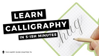 Learn Calligraphy in 5ish Minutes With Just a PENCIL [upl. by Ainitsirhc]