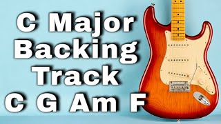 C Major Folk Rock Style Guitar Backing Track C G F Am [upl. by Danzig]