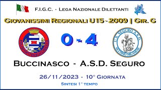 Buccinasco  ASD Seguro  1° Tempo  Giovanissimi 2009 U15  Campionato Regionale Girone quotGquot [upl. by Savell]