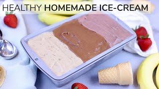 HOMEMADE ICE CREAM RECIPE  easy healthy neapolitan ice cream [upl. by Engenia]