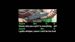 Lips Of An Angel Hinder ukulele cover song chords and lyrics [upl. by Okime]