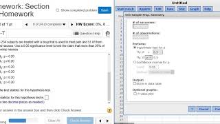 Hypothesis Test for a Single Proportion using StatCrunch in MyMathlab MyStatlab [upl. by Iphigeniah]