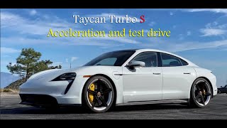 Porsche Taycan Turbo S Driving and acceleration [upl. by Nnyrat866]