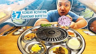 7 Korean Rotating BANCHAN BUFFET Best CHEAP EATS in Seoul South Korea [upl. by Sitoeht]