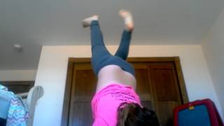 amazing beginner and self taught girl does a handstand [upl. by Monagan410]